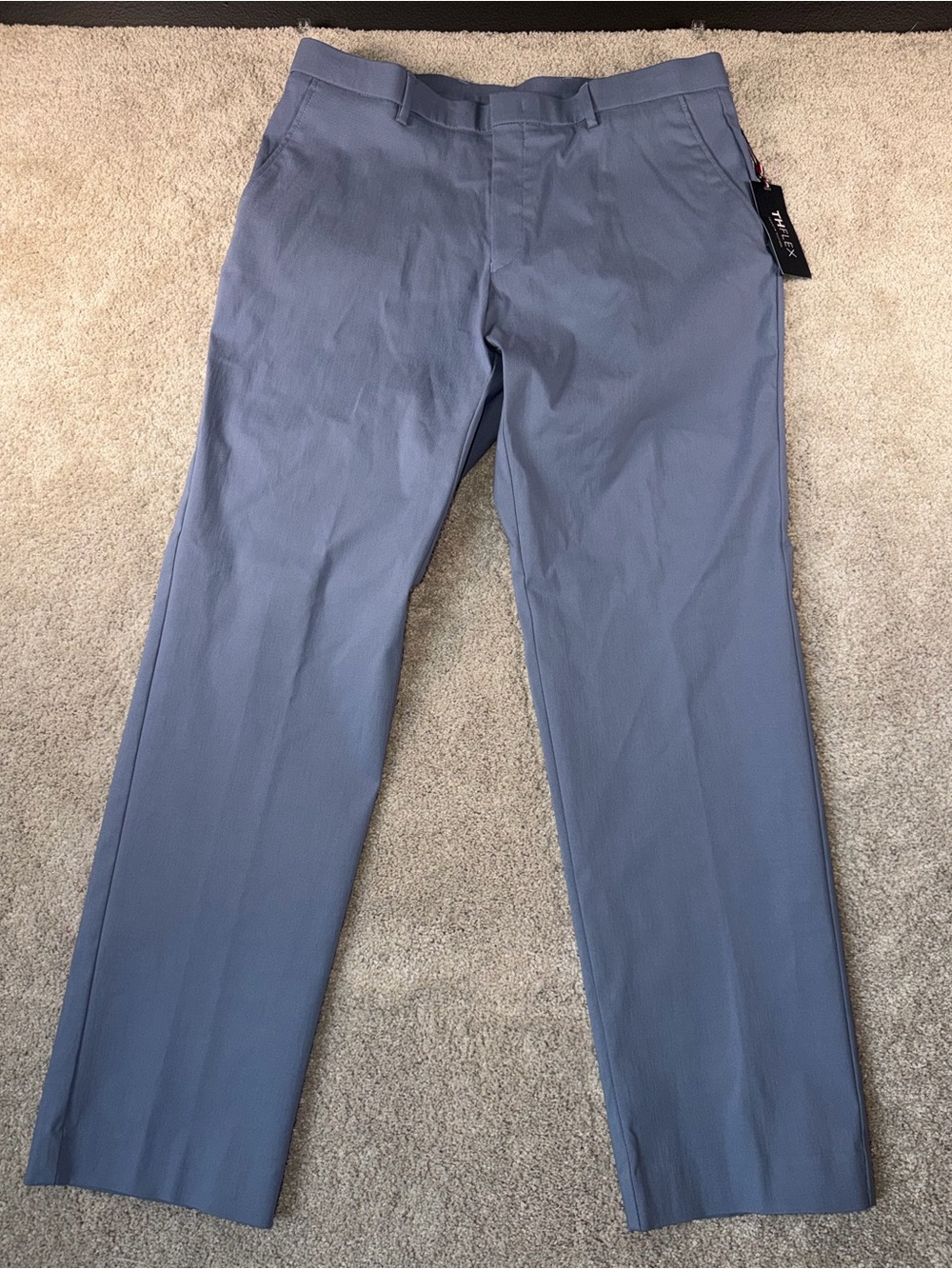 Tommy Hilfiger Men's TH Flex Stretch Regular Fit Tapered Leg Blue Chino Pants